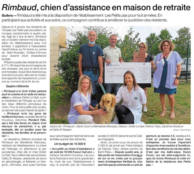Rimbaud, chien d’assistance en maison de retraite